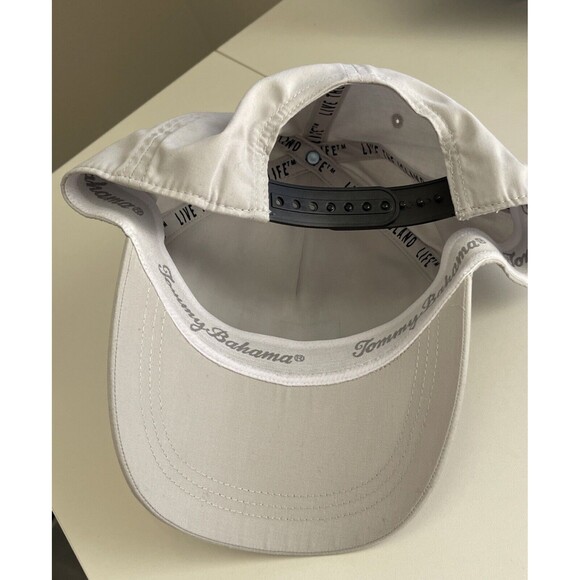 Tommy Bahama Baseball Cap Adjustable Light Gray Golf Flag Embroidered OS Hat NEW - Picture 4 of 6